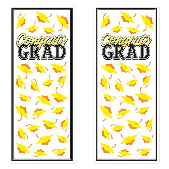 Beistle Congrats Grad Door Covers, 2ct. in Yellow | 6ft x 30" | Michaels®